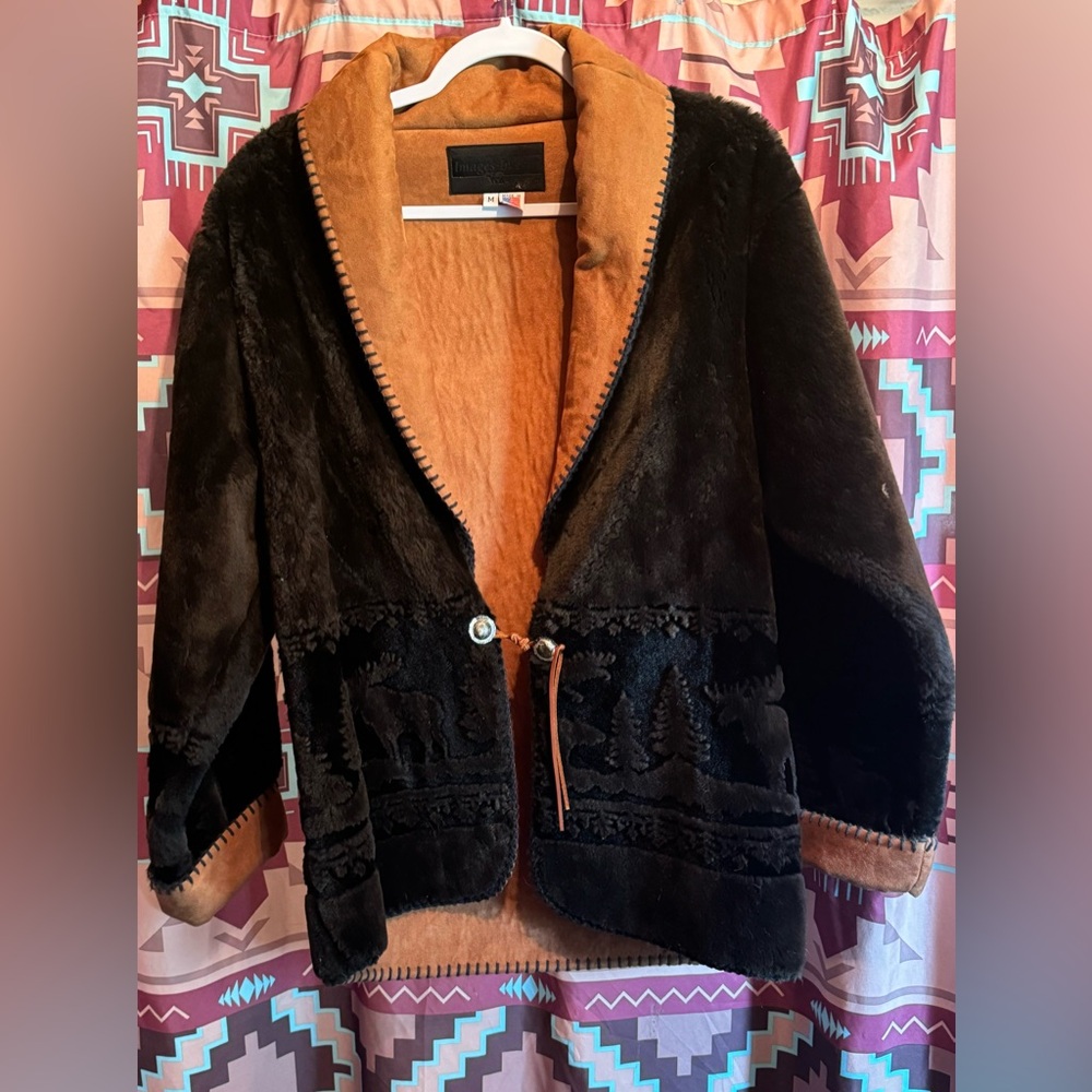 Women’s medium, dark brown cape. “Images In Fur Bear Ridge”.